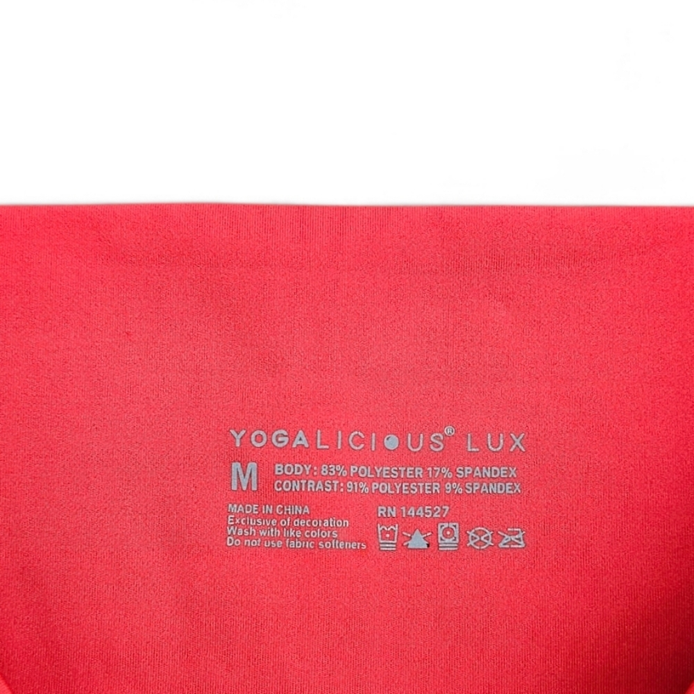 Yogalicious Lux Red High-Rise Biker Shorts, Size M - Picture 2 of 4